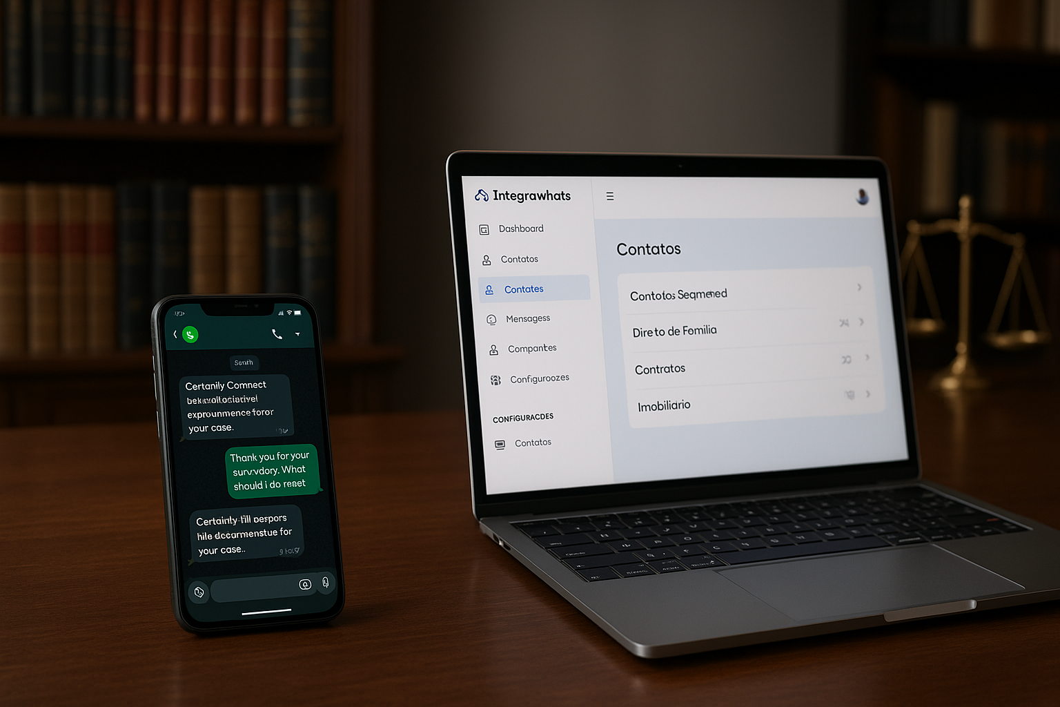 Painel do IntegraWhats para advogados